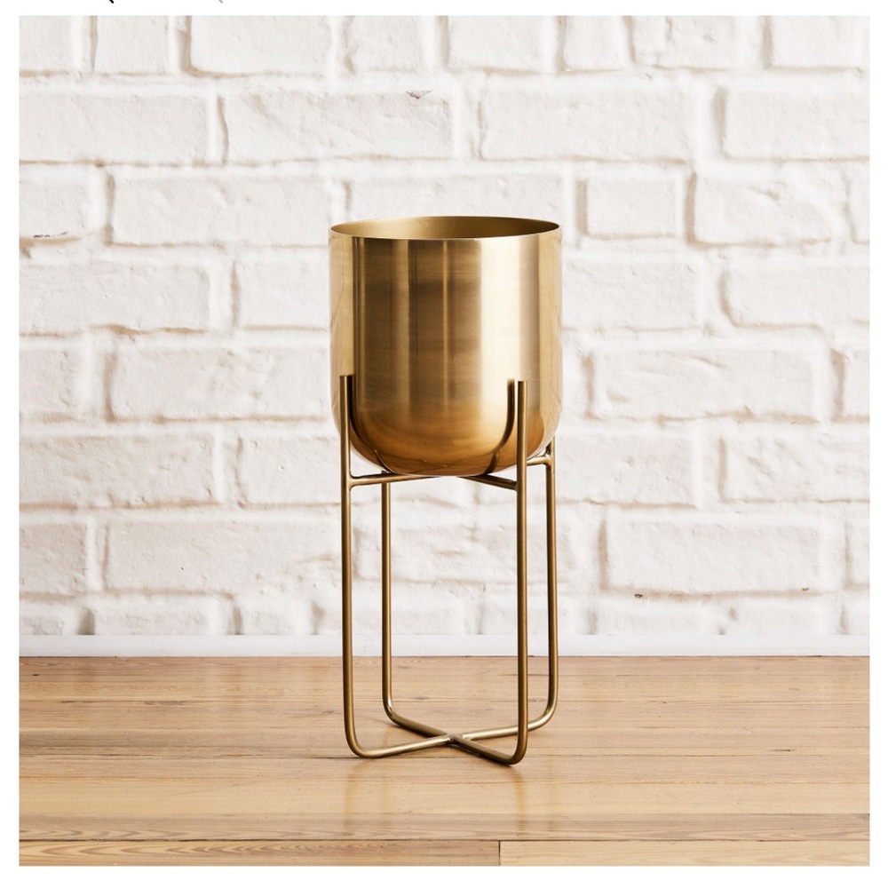 West Elm Brass Planter with Stand